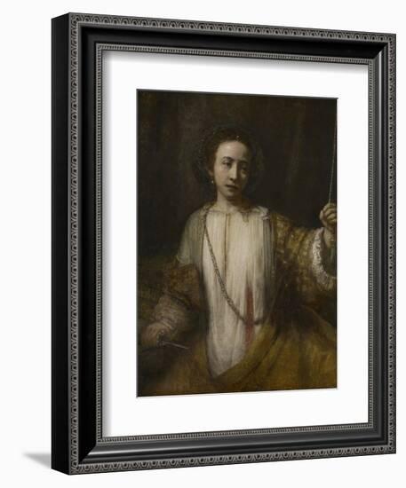 Lucretia, 1666-Rembrandt van Rijn-Framed Giclee Print