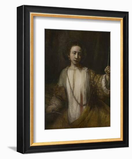 Lucretia, 1666-Rembrandt van Rijn-Framed Giclee Print