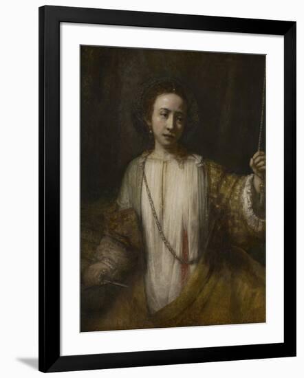 Lucretia, 1666-Rembrandt van Rijn-Framed Giclee Print