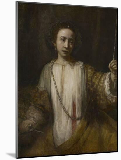 Lucretia, 1666-Rembrandt van Rijn-Mounted Giclee Print