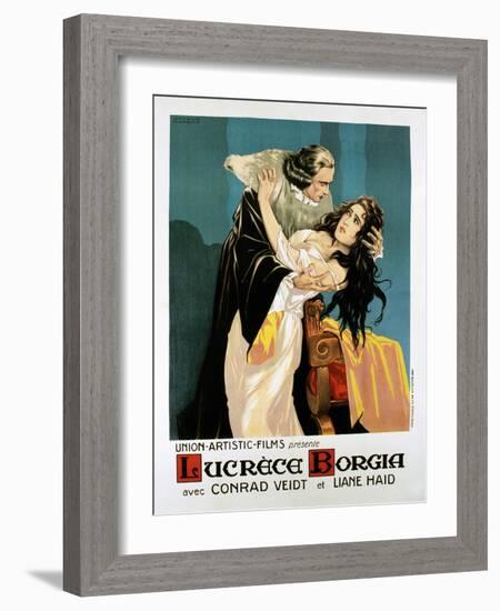 Lucrezia Borgia, (AKA Lucrece Borgia), French Poster, from Left: Conrad Veidt, Liane Haid, 1922-null-Framed Art Print