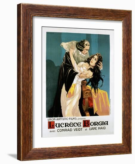 Lucrezia Borgia, (AKA Lucrece Borgia), French Poster, from Left: Conrad Veidt, Liane Haid, 1922-null-Framed Art Print