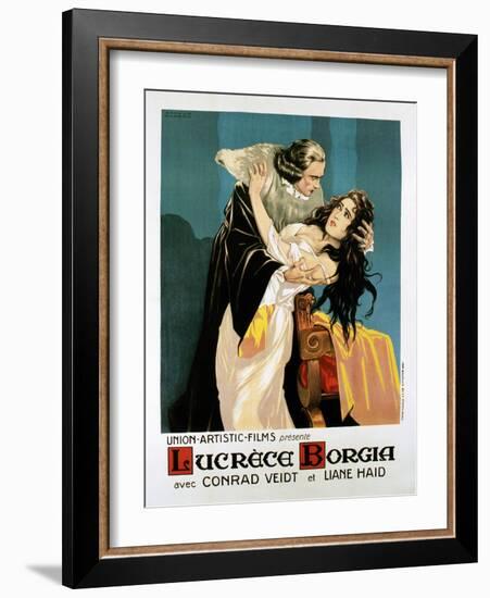 Lucrezia Borgia, (AKA Lucrece Borgia), French Poster, from Left: Conrad Veidt, Liane Haid, 1922-null-Framed Art Print