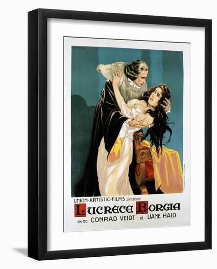 Lucrezia Borgia, (AKA Lucrece Borgia), French Poster, from Left: Conrad Veidt, Liane Haid, 1922-null-Framed Art Print