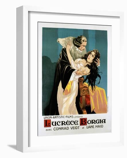 Lucrezia Borgia, (AKA Lucrece Borgia), French Poster, from Left: Conrad Veidt, Liane Haid, 1922-null-Framed Art Print