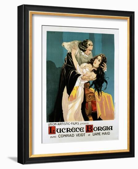 Lucrezia Borgia, (AKA Lucrece Borgia), French Poster, from Left: Conrad Veidt, Liane Haid, 1922-null-Framed Art Print