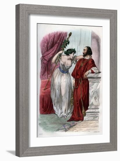 Lucrezia Borgia with Her Brother Cesare Borgia-Stefano Bianchetti-Framed Giclee Print