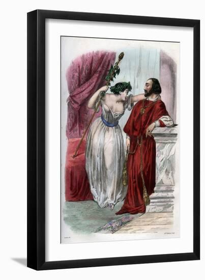 Lucrezia Borgia with Her Brother Cesare Borgia-Stefano Bianchetti-Framed Giclee Print