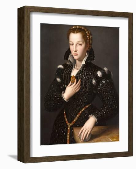 Lucrezia De' Medici (1545-1561), 1560 (Oil on Panel)-Alessandro Allori-Framed Giclee Print