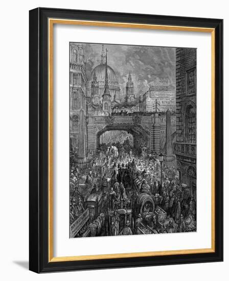 Ludgate Hill, London, 1872-null-Framed Giclee Print