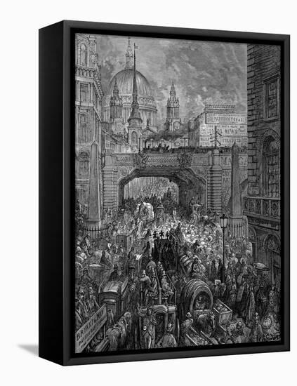 Ludgate Hill, London, 1872-null-Framed Premier Image Canvas