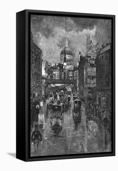 Ludgate Hill-Joseph Pennell-Framed Stretched Canvas