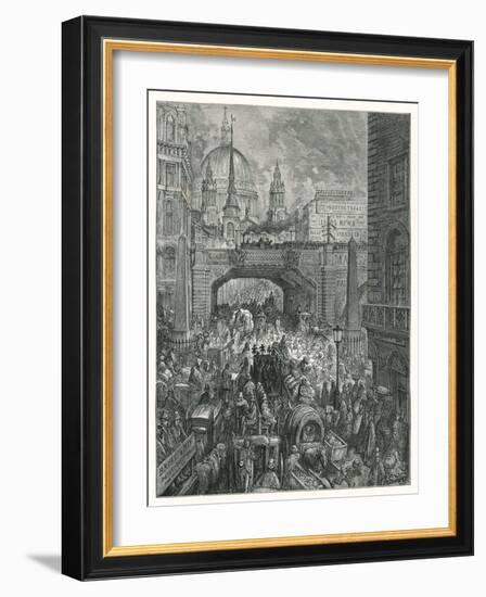 Ludgate Hill-Gustave Doré-Framed Giclee Print