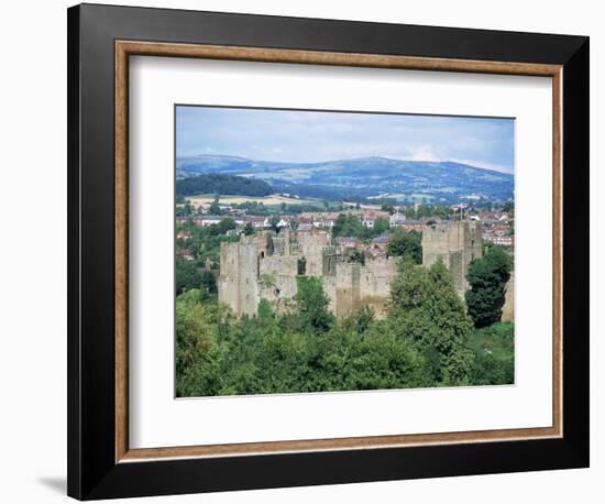 Ludlow Castle from Whitecliff, Shropshire, England, United Kingdom-David Hunter-Framed Photographic Print