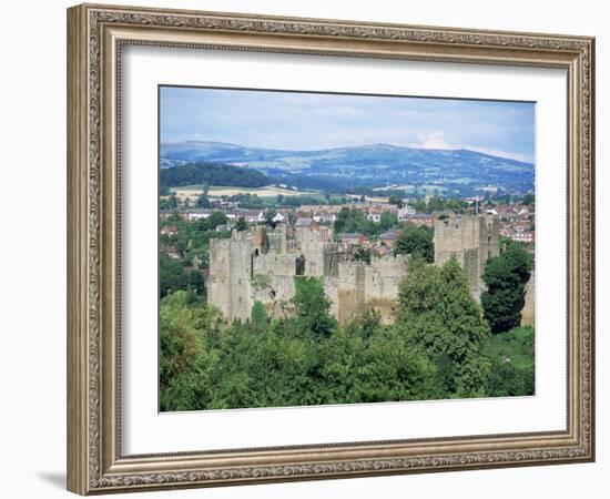 Ludlow Castle from Whitecliff, Shropshire, England, United Kingdom-David Hunter-Framed Photographic Print