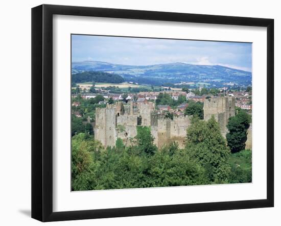 Ludlow Castle from Whitecliff, Shropshire, England, United Kingdom-David Hunter-Framed Photographic Print