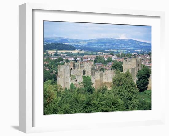 Ludlow Castle from Whitecliff, Shropshire, England, United Kingdom-David Hunter-Framed Photographic Print