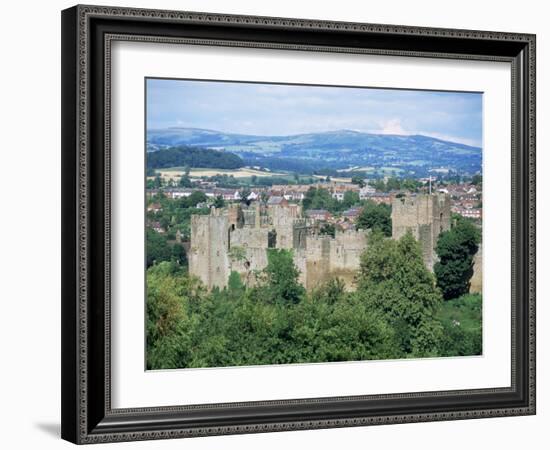 Ludlow Castle from Whitecliff, Shropshire, England, United Kingdom-David Hunter-Framed Photographic Print