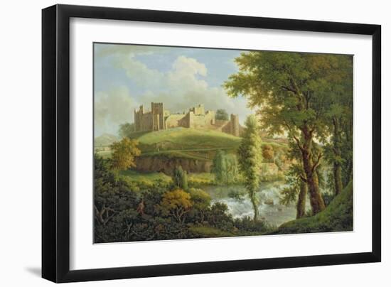 Ludlow Castle with Dinham Weir, from the South-West, c.1765-69-Samuel Scott-Framed Giclee Print