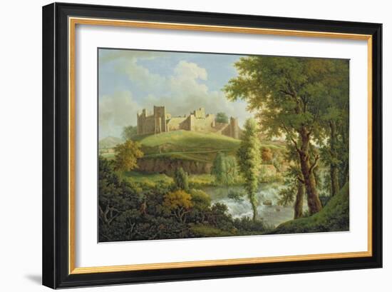 Ludlow Castle with Dinham Weir, from the South-West, c.1765-69-Samuel Scott-Framed Giclee Print