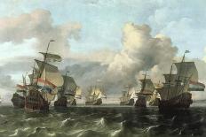 The Ij at Amsterdam, Seen from the Mosselsteiger (Mussel Pier) 1673-Ludolf Backhuysen-Framed Giclee Print