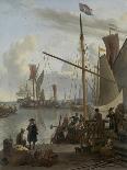 The Ij at Amsterdam, Seen from the Mosselsteiger (Mussel Pier) 1673-Ludolf Backhuysen-Giclee Print