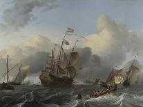 Seascape with Fishing Boats-Ludolf Bakhuizen-Giclee Print