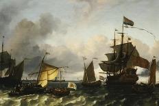 The Frigate Princes Maria, Flying the Standard of Prince William of Orange, Near Amsterdam-Ludolf Bakhuizen-Framed Giclee Print