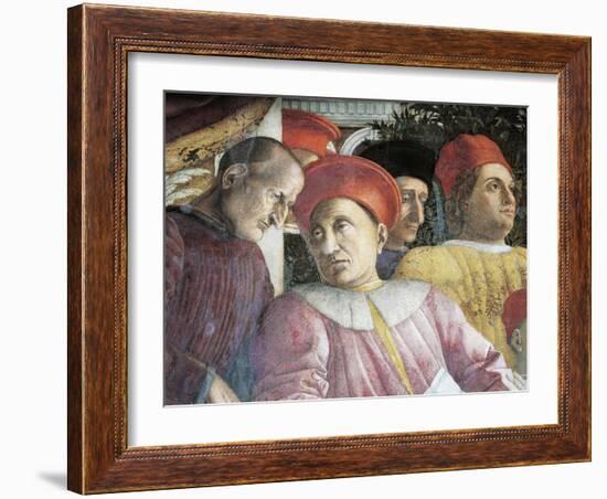 Ludovico Gonzaga and Counselor Marsilio Andreasi, Detail from Court Wall, 1465-1474-Andrea Mantegna-Framed Giclee Print