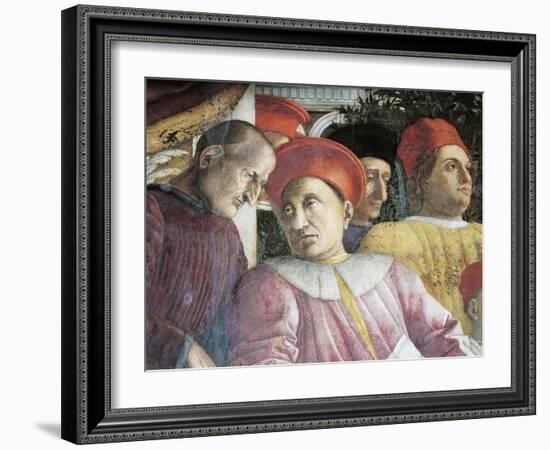 Ludovico Gonzaga and Counselor Marsilio Andreasi, Detail from Court Wall, 1465-1474-Andrea Mantegna-Framed Giclee Print