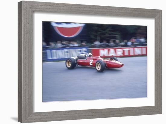 Ludovico Scarfiotti Driving a Ferrari, Belgian Gp, Spa-Francorchamps, 1967-null-Framed Photographic Print