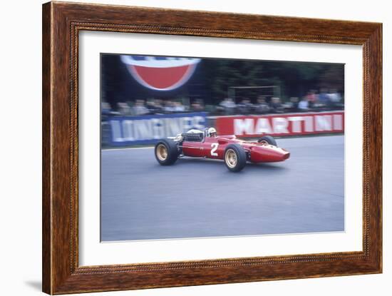 Ludovico Scarfiotti Driving a Ferrari, Belgian Gp, Spa-Francorchamps, 1967-null-Framed Photographic Print