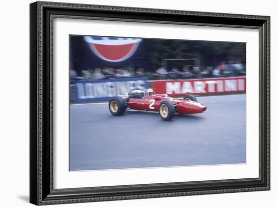 Ludovico Scarfiotti Driving a Ferrari, Belgian Gp, Spa-Francorchamps, 1967-null-Framed Photographic Print