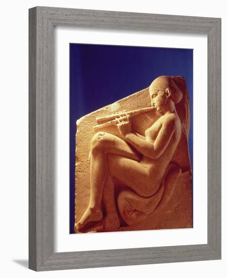 Ludovisi Throne, Panel Depicting a Woman Playing a Flute, c.470-60 BC-Greek-Framed Giclee Print