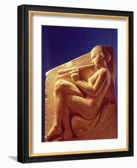 Ludovisi Throne, Panel Depicting a Woman Playing a Flute, c.470-60 BC-Greek-Framed Giclee Print