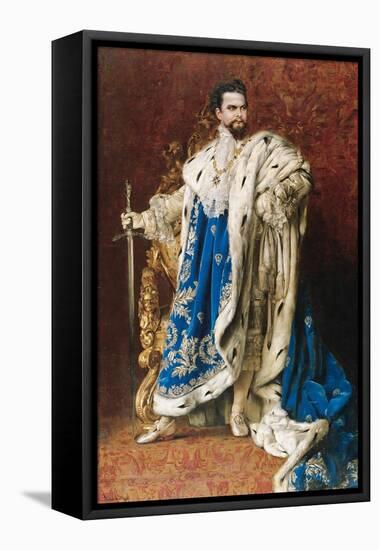 Ludwig II as the Grand Master of the Order of the Knights of St George, 1887-Gabriel Schachinger-Framed Premier Image Canvas