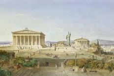 The Acropolis of Athens in the Time of Pericles 444 BC. 1851-Ludwig Lange-Framed Giclee Print