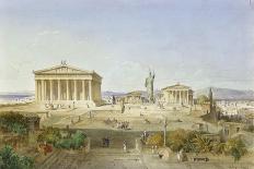 The Acropolis of Athens in the Time of Pericles 444 BC. 1851-Ludwig Lange-Framed Premier Image Canvas