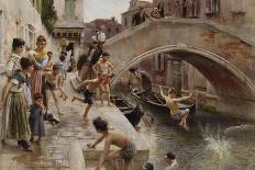 Figures on a Venetian Canal-Ludwig Passini-Giclee Print