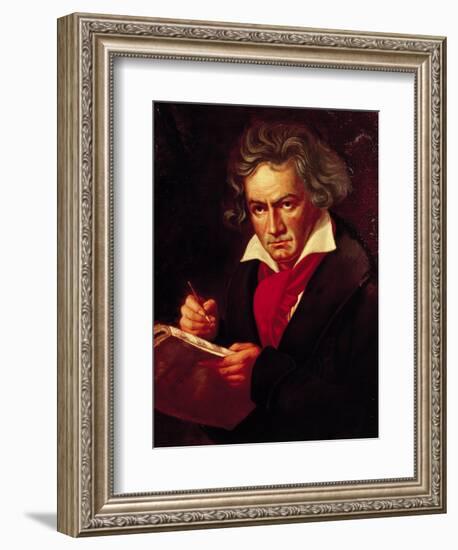 Ludwig Van Beethoven (1770-1827) Composing His "Missa Solemnis"-Joseph Karl Stieler-Framed Giclee Print