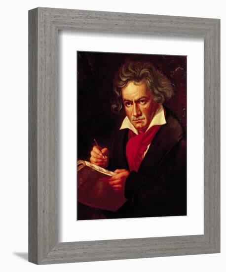 Ludwig Van Beethoven (1770-1827) Composing His "Missa Solemnis"-Joseph Karl Stieler-Framed Giclee Print