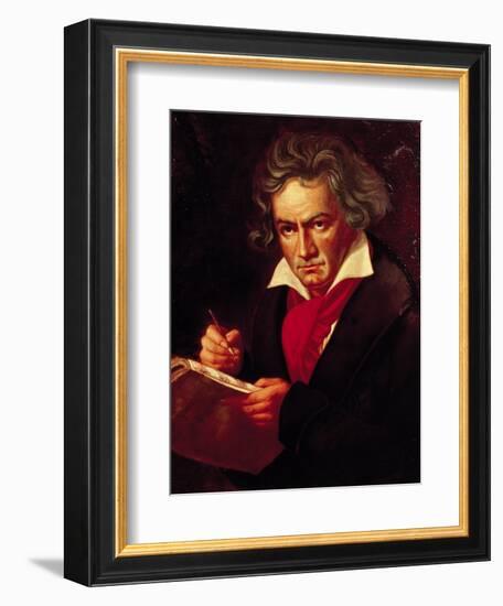 Ludwig Van Beethoven (1770-1827) Composing His "Missa Solemnis"-Joseph Karl Stieler-Framed Giclee Print