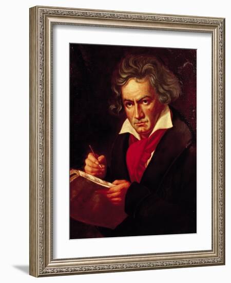 Ludwig Van Beethoven (1770-1827) Composing His "Missa Solemnis"-Joseph Karl Stieler-Framed Giclee Print