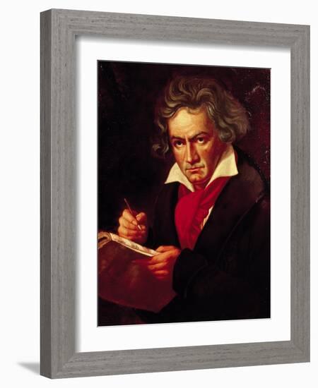 Ludwig Van Beethoven (1770-1827) Composing His "Missa Solemnis"-Joseph Karl Stieler-Framed Giclee Print