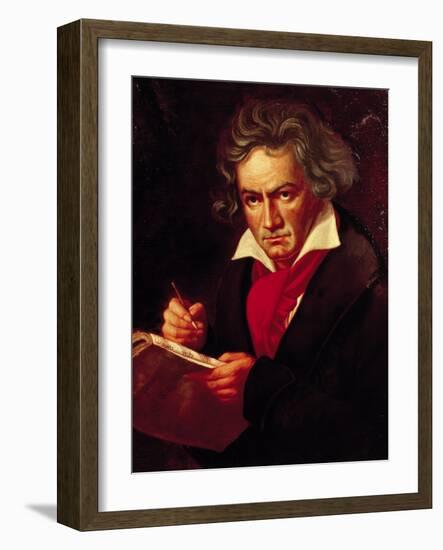 Ludwig Van Beethoven (1770-1827) Composing His "Missa Solemnis"-Joseph Karl Stieler-Framed Giclee Print