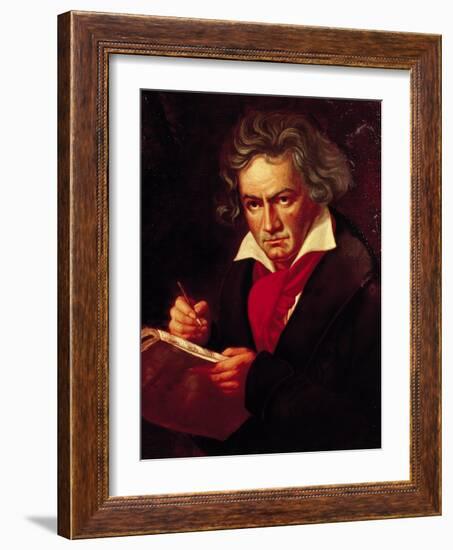 Ludwig Van Beethoven (1770-1827) Composing His "Missa Solemnis"-Joseph Karl Stieler-Framed Giclee Print