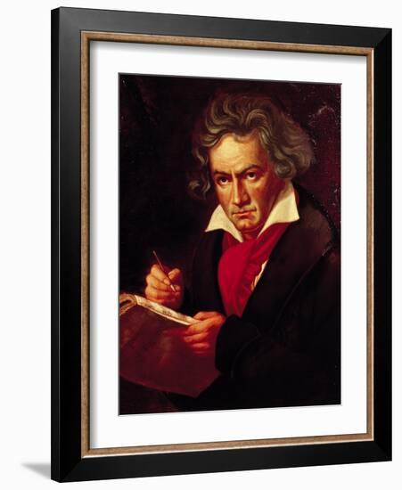 Ludwig Van Beethoven (1770-1827) Composing His "Missa Solemnis"-Joseph Karl Stieler-Framed Giclee Print