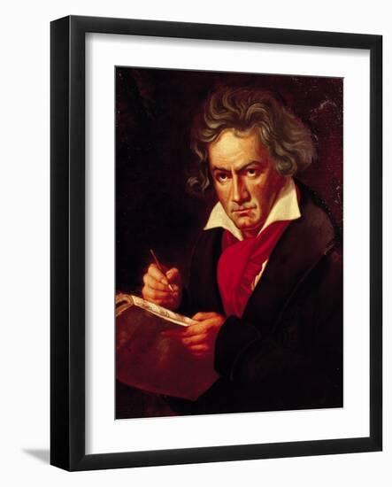 Ludwig Van Beethoven (1770-1827) Composing His "Missa Solemnis"-Joseph Karl Stieler-Framed Giclee Print