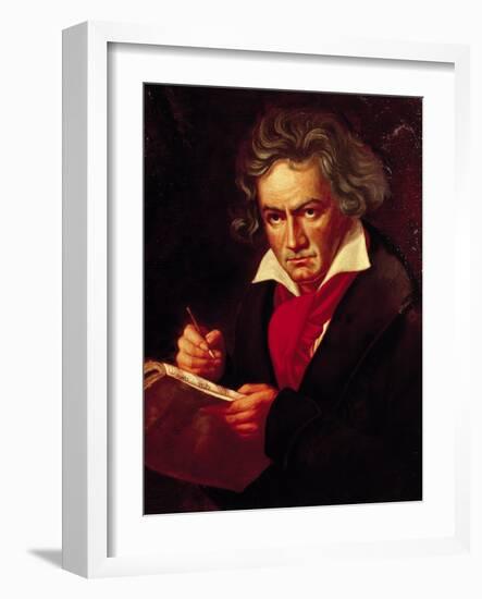 Ludwig Van Beethoven (1770-1827) Composing His "Missa Solemnis"-Joseph Karl Stieler-Framed Giclee Print