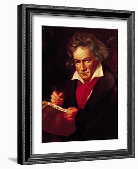 Ludwig Van Beethoven (1770-1827) Composing His "Missa Solemnis"-Joseph Karl Stieler-Framed Giclee Print